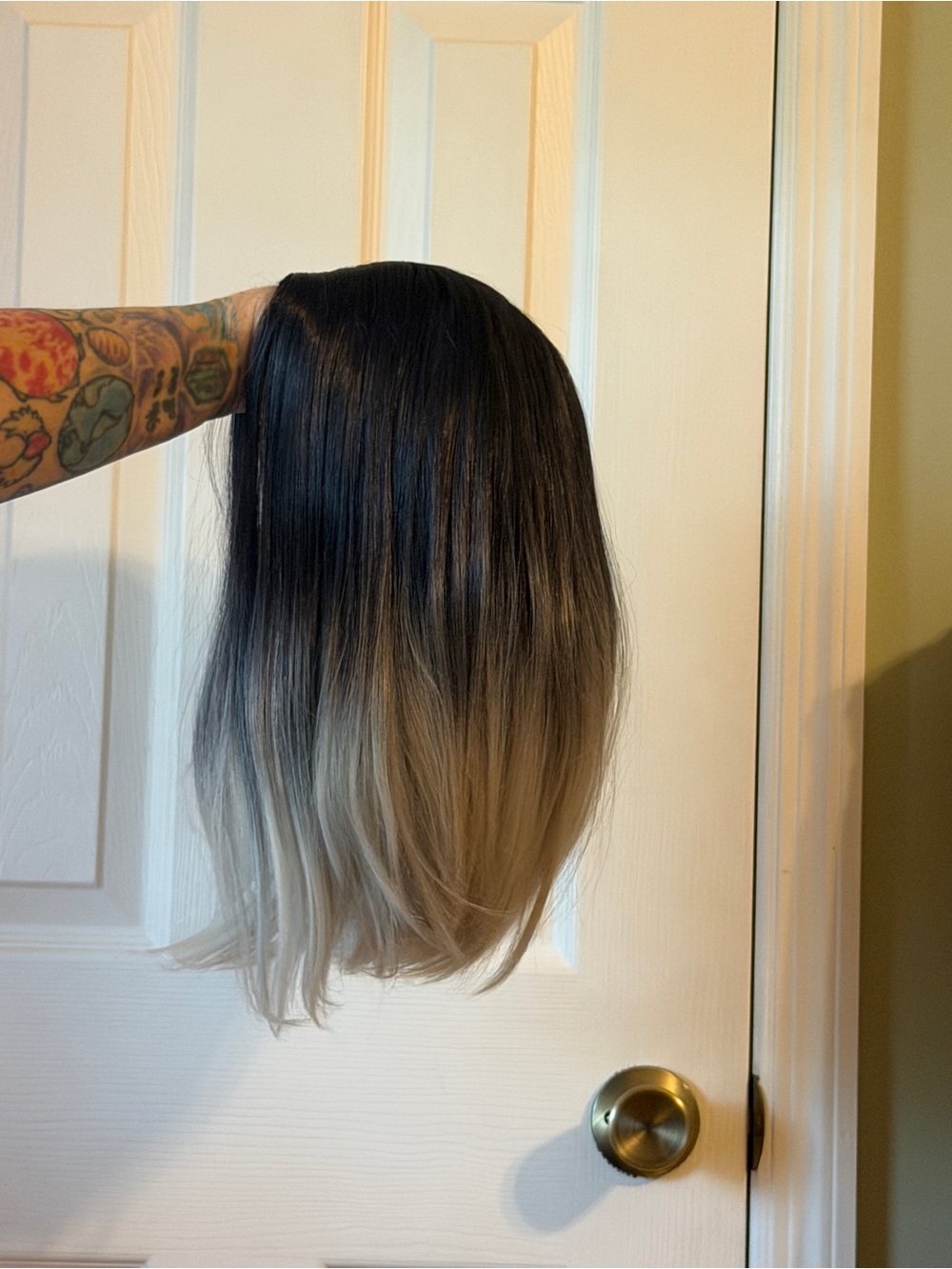 Dual color basic wig